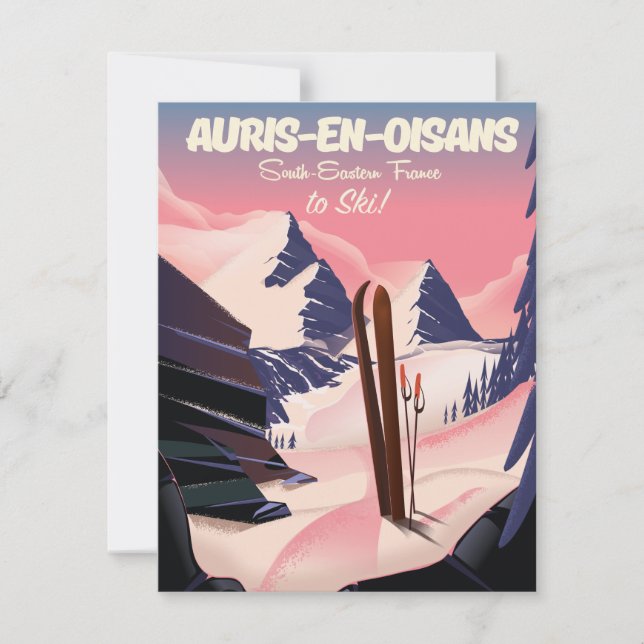 Cartaz de esqui AURIS-EN-OISANS França (Frente)