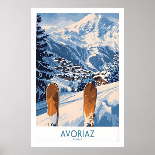 Cartaz de Esqui Avoriaz França Impressão 1 (Frente)