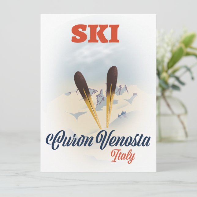 Cartaz de esqui Curon Venosta Itália (Em pé/Frente)