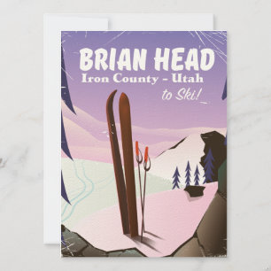 Cartaz de esqui de Brian Head, condado de Iron Uta