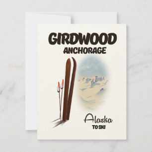 Cartaz de esqui de Girdwood anchorage Alasca