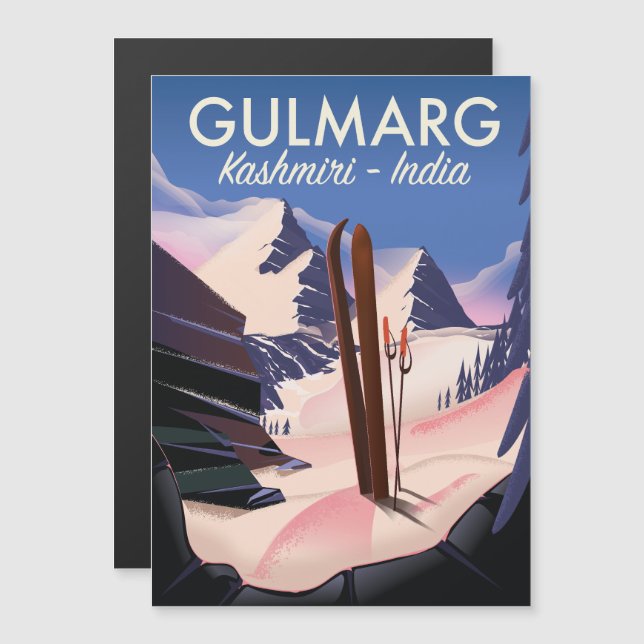 Cartaz de esqui de Gulmarg Kashmiri Índia (Frente/Verso)