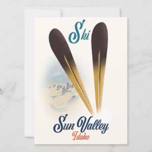 Cartaz de esqui estilo vintage Sun Valley Idaho