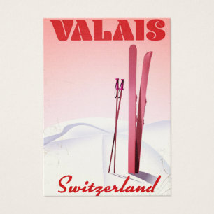 cartaz de esqui estilo vintage valais Suíça