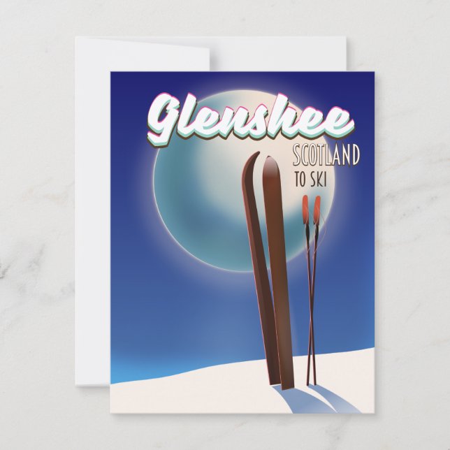 Cartaz de esqui Glenshee Escócia (Frente)