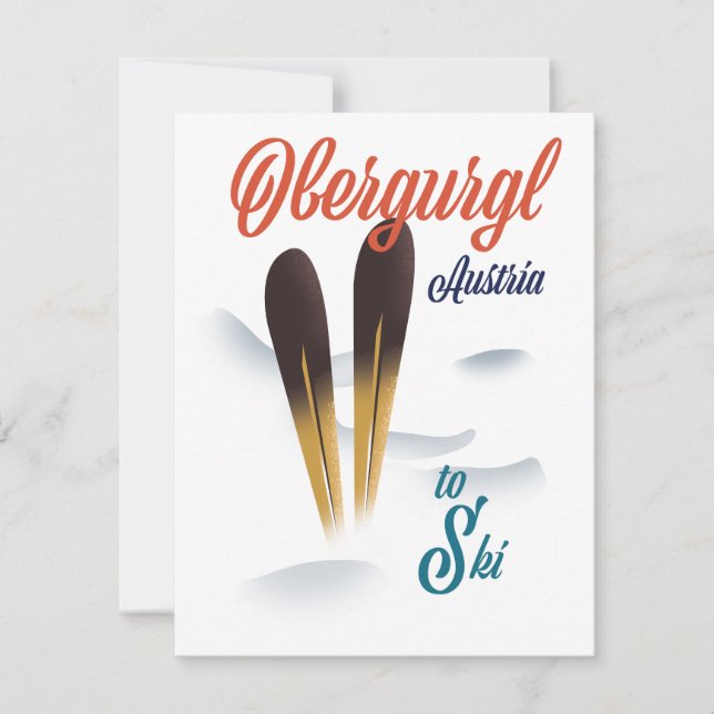 Cartaz de esqui Obergurgl Áustria (Frente)