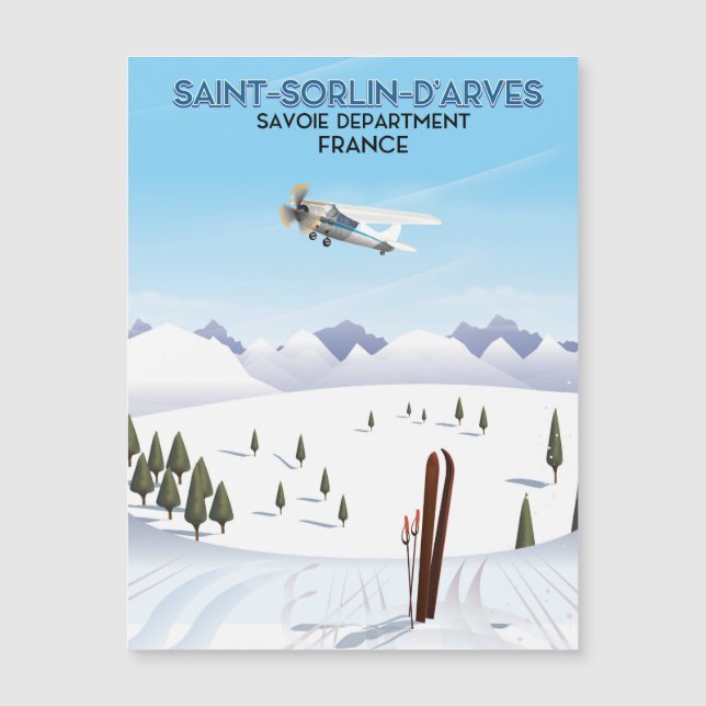 Cartaz de esqui Saint-Sorlin d'Arves França (Frente)