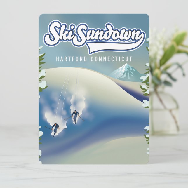 Cartaz de esqui Sundown Hartford Connecticut (Em pé/Frente)