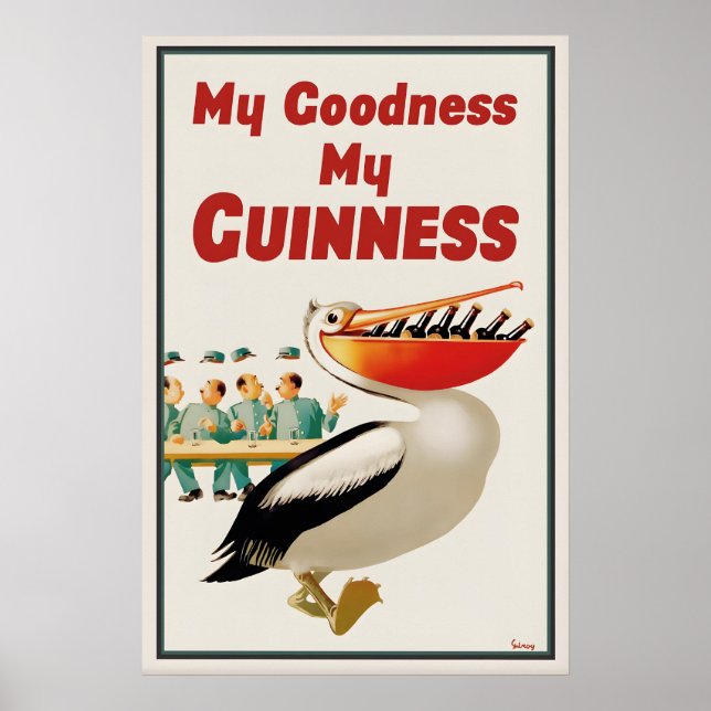 Cartaz de Guinness Pelican Impressão  John Gilroy  (Frente)
