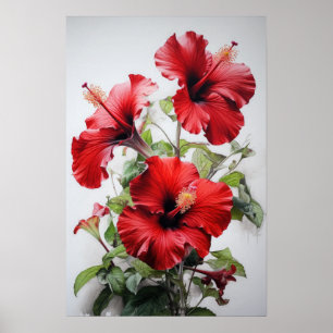 Cartaz de Impressão Artística da Flor de Hibisco V