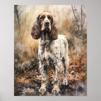 Cartaz de Impressão Artística do Cão Cocker Spanie