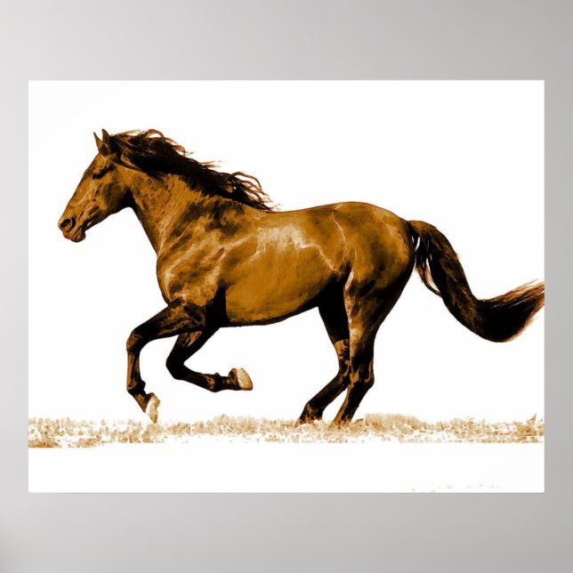 Cartaz de Impressão Cavalo Correndo (Frente)