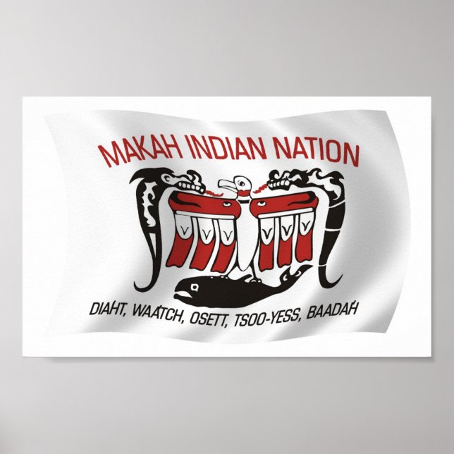 Cartaz de Impressão da Bandeira da Tribo Makah (Frente)