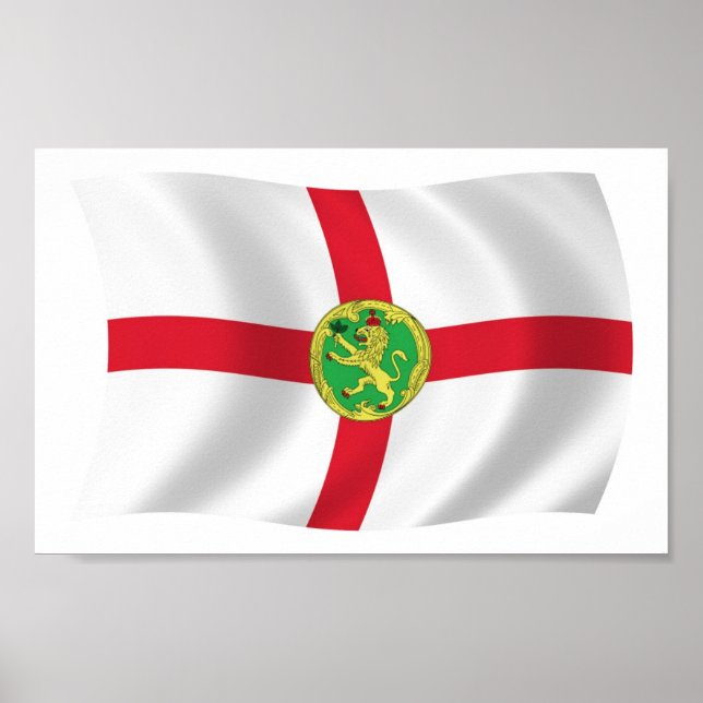 Cartaz de Impressão da Bandeira de Alderney (Frente)