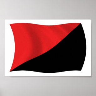 Cartaz de Impressão da Bandeira do Anarco-Sindical