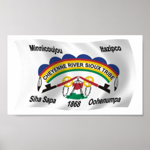 Cartaz de impressão da bandeira do Sioux do rio Ch