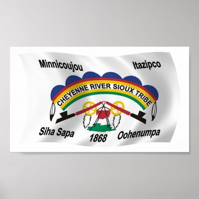 Cartaz de impressão da bandeira do Sioux do rio Ch (Frente)