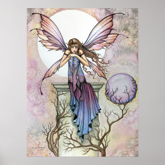 Cartaz de Impressão da Fada Gótica Lua Celestial (Frente)