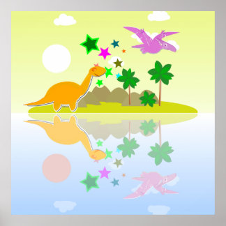 Cartaz de Impressão da Ilha dos Dinossauros Tropic