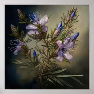 Cartaz de Impressão de Arte da Flor de Alecrim