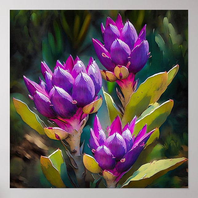 Cartaz de Impressão de Arte da Flor de Curcuma Rox (Frente)