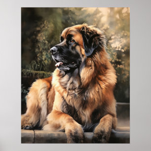 Cartaz de Impressão de Arte de Cachorro Leonberger