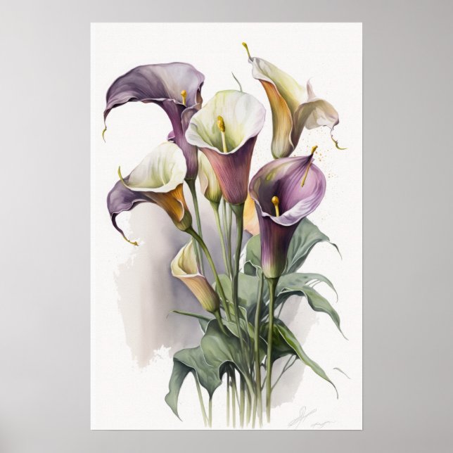 Cartaz de Impressão de Arte de Flor de Lírio Lavan (Frente)