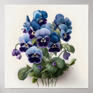Cartaz de Impressão de Arte de Flores de Violetas