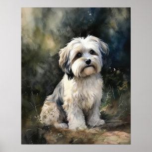 Cartaz de Impressão de Arte do Cão Terrier Tibetan