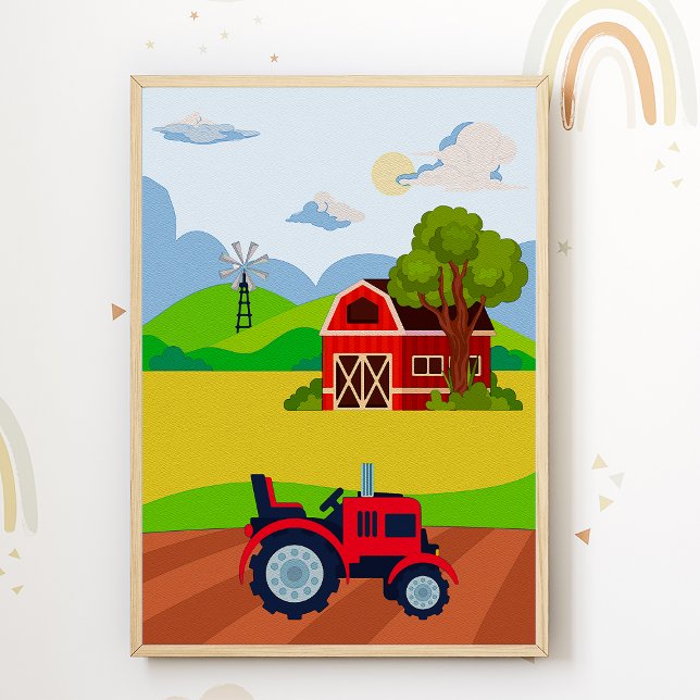 Cartaz de Impressão de Berçário de Trator Decoraçã (Criador carregado)