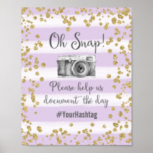 Cartaz de Impressão de Casamento Oh Snap Hashtag