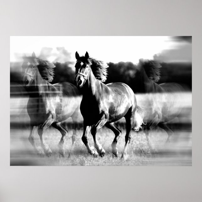 Cartaz de Impressão de Cavalo Correndo - Pôsteres  (Frente)