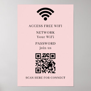 Cartaz de Impressão de Código QR de WiFi para Cone