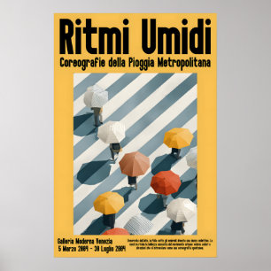 Cartaz de Impressão de Multidão de Guarda-chuva Gr