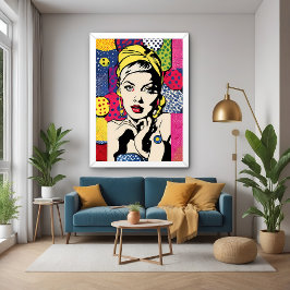Cartaz de Impressão de Retrato de Mulher em Arte P