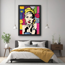 Cartaz de Impressão de Retrato de Mulher em Arte P
