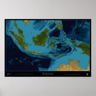 Cartaz de impressão de satélite da Indonésia