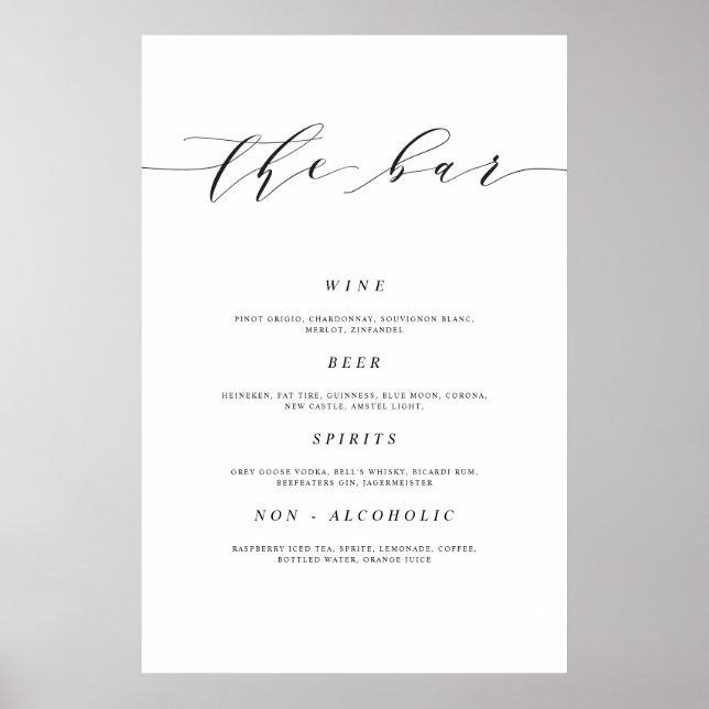 Cartaz de impressão de sinal de barra de casamento (Frente)