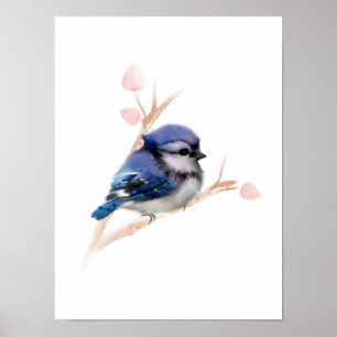 Cartaz de impressão do pássaro Blue Jay