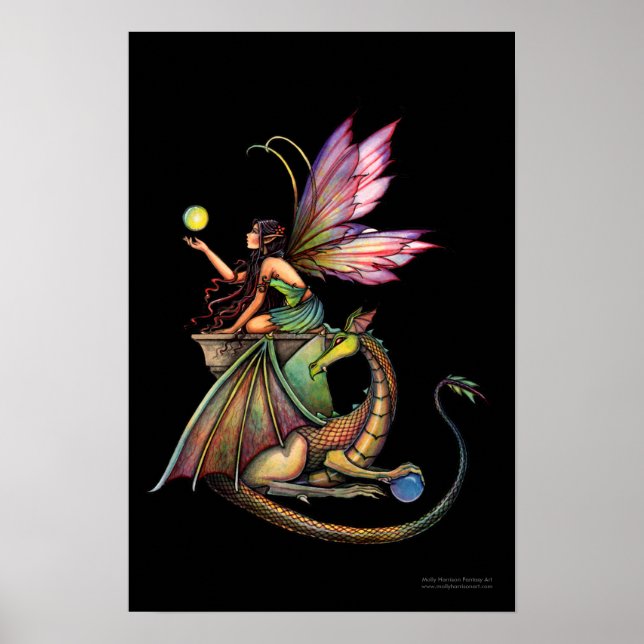 Cartaz de Impressão Fantasia Fada Dragão (Frente)