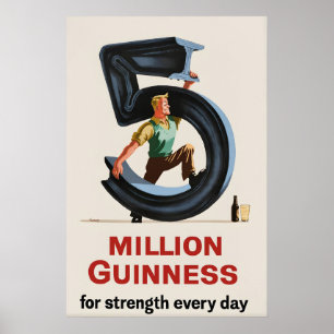 Cartaz de Impressão Guinness de 5 Milhões John Gi