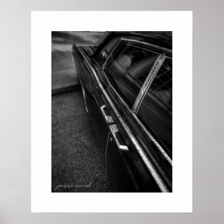 Cartaz de impressão vintage B&W Lincoln Continenta