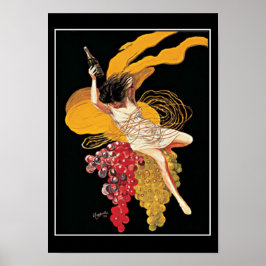 Cartaz de impressão vintage de uvas de vinho Art D