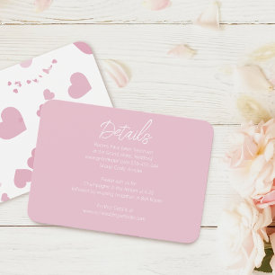 Cartaz de Informação de Casamento de Coração Rosa