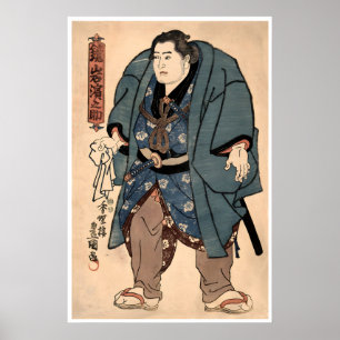 Cartaz de Lutador de Sumô Impressão de Arte Japone