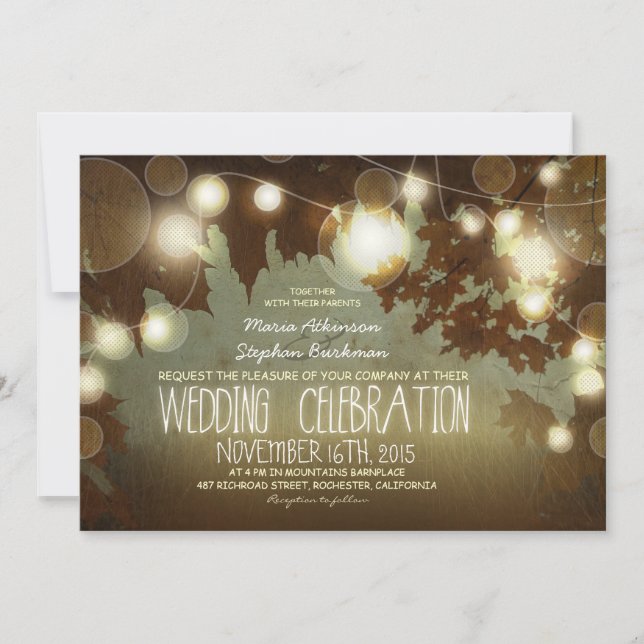 cartaz de luzes convite para casamento (Frente)
