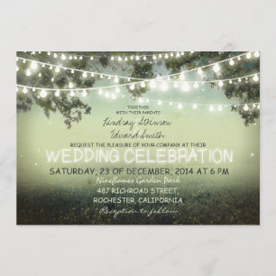 cartaz de luzes convite para casamento