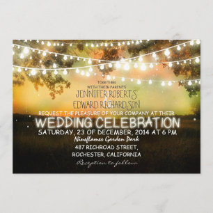 cartaz de luzes convite para casamento