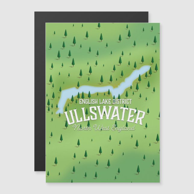 cartaz de mapa de viagem do lago Ullswater (Frente/Verso)