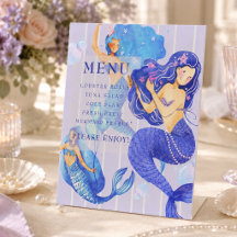 Cartaz de Menu de Aniversário de Sereia